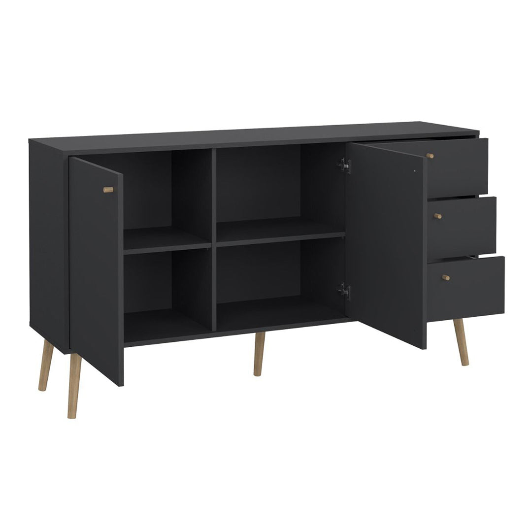 Wooden Sideboard With 2 Doors And 3 Drawers - Cumbria