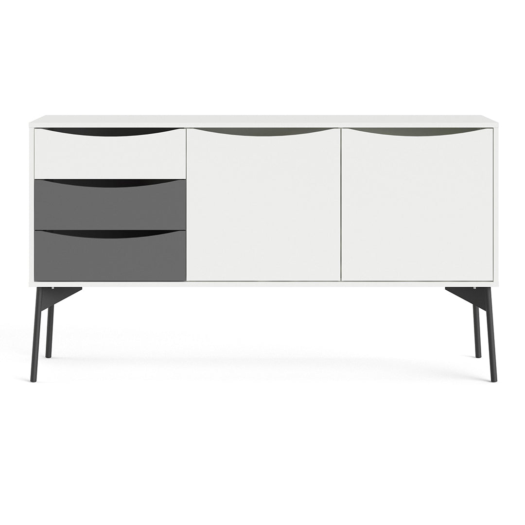 Wooden Sideboard With 2 Doors And 3 Drawers - Fur