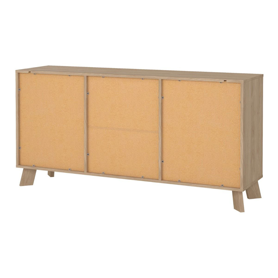 Wooden Sideboard With 2 Doors And 3 Drawers In White Fronts - Ikast