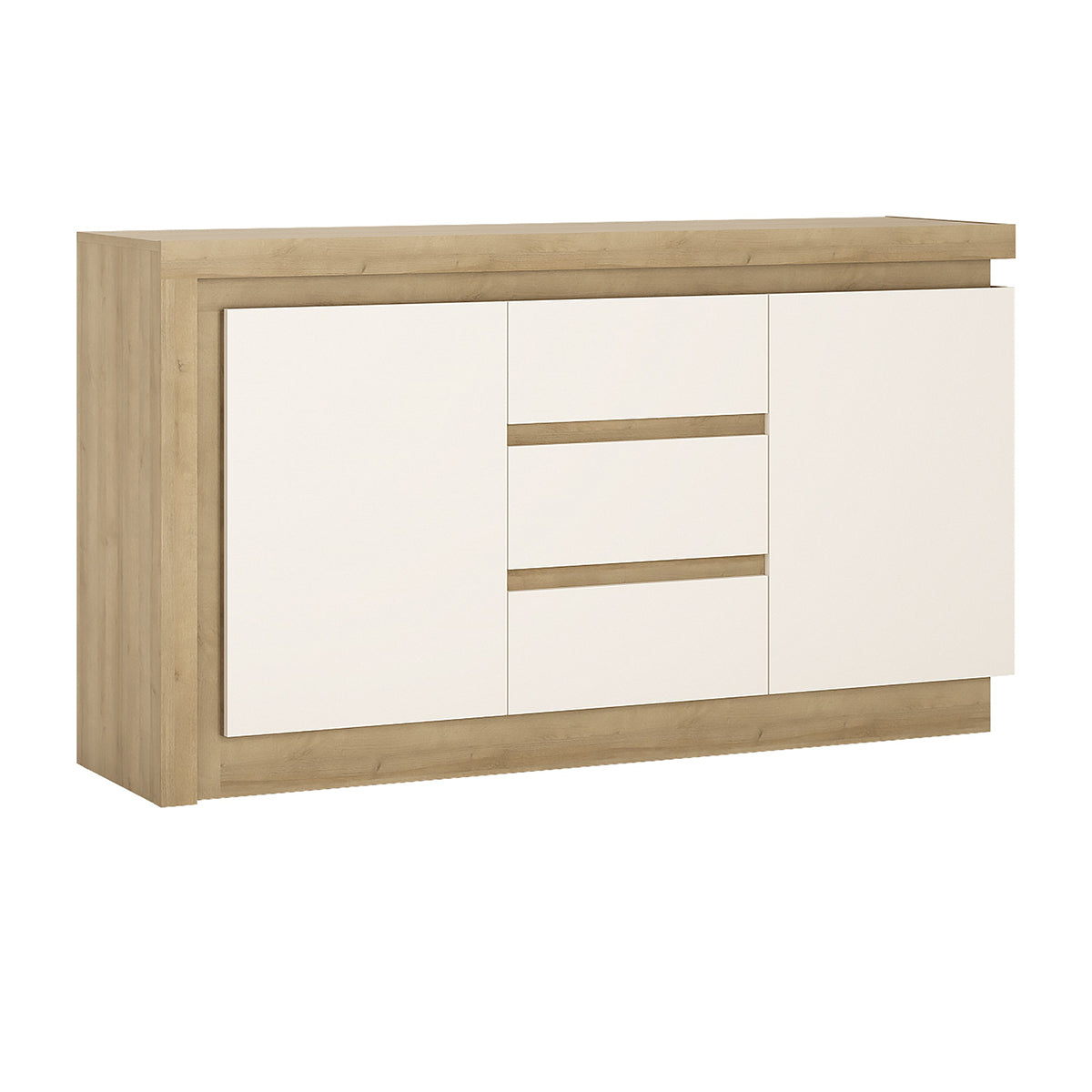 Wooden Sideboard With 2 Doors 3 Drawers And LED Lights - Lyon