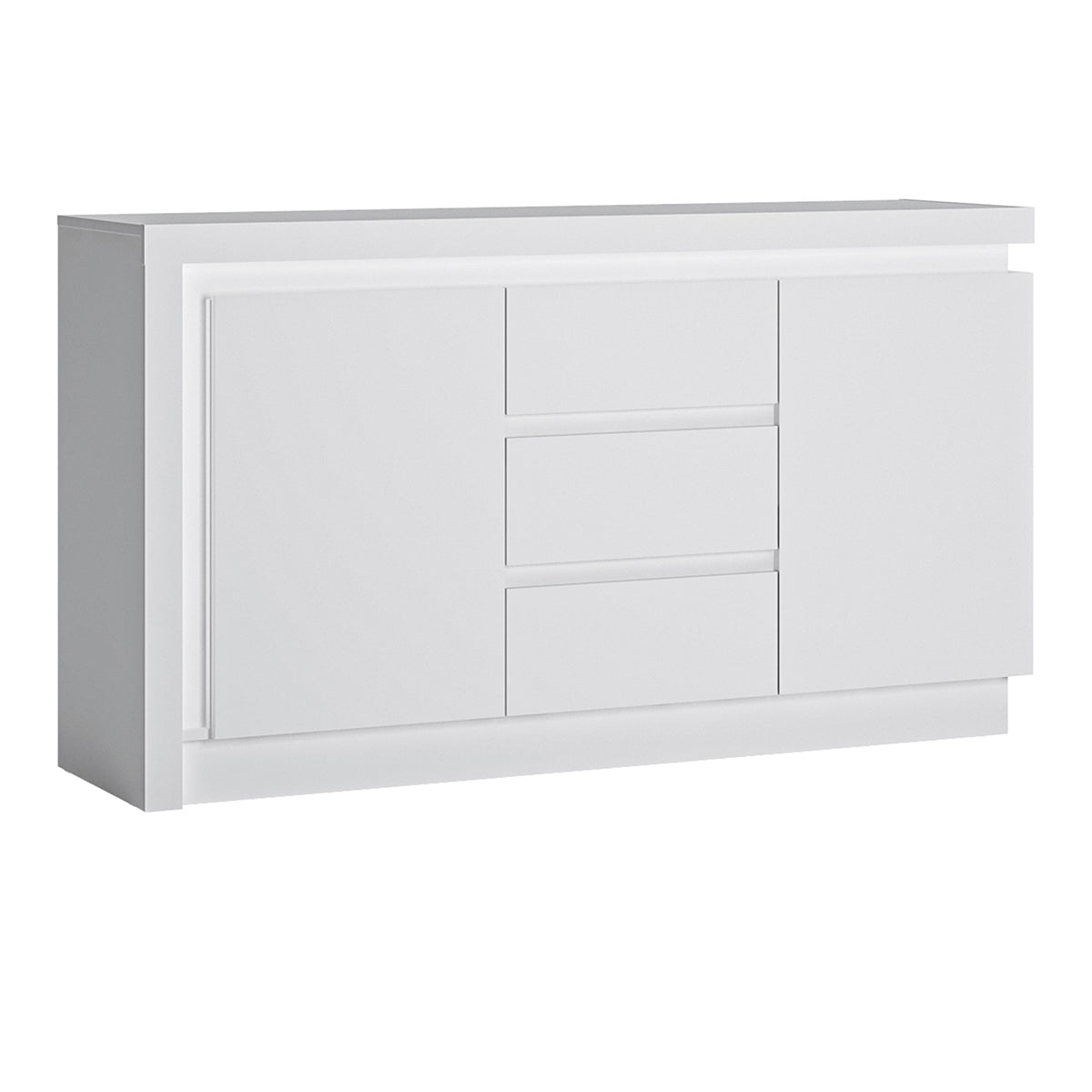 Wooden Sideboard With 2 Doors 3 Drawers And LED Lights - Lyon