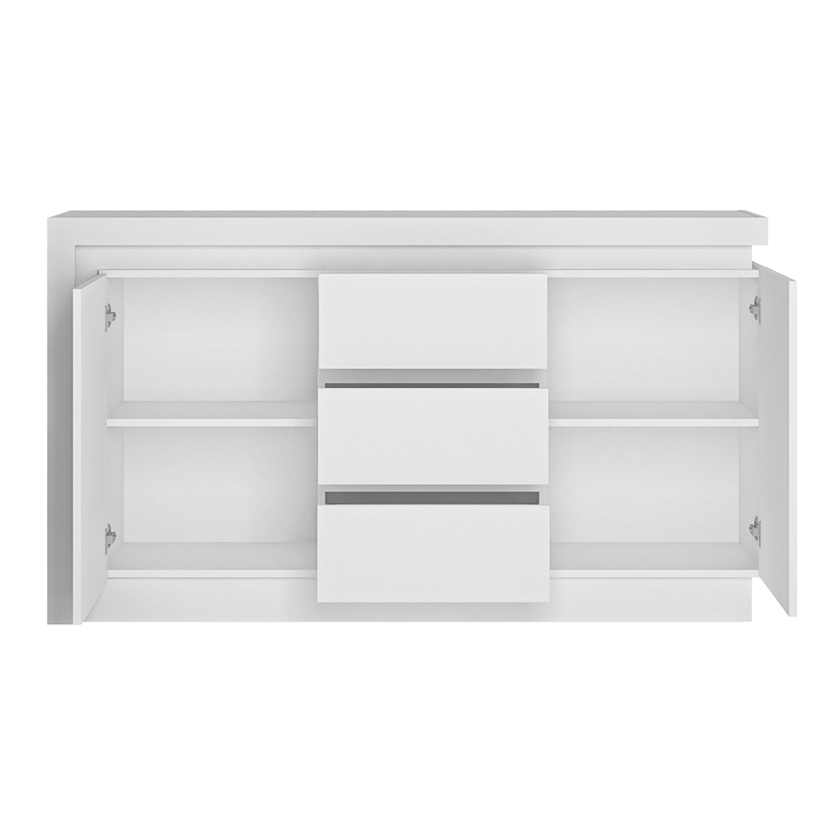 Wooden Sideboard With 2 Doors 3 Drawers And LED Lights - Lyon