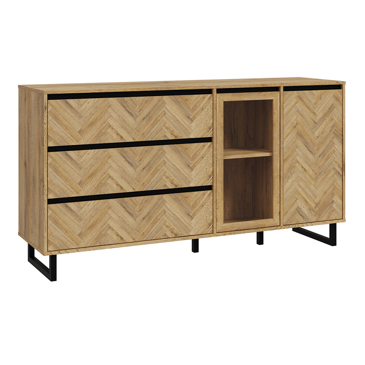 Wooden Sideboard With 2 Doors And 3 Drawers - Nikomedes