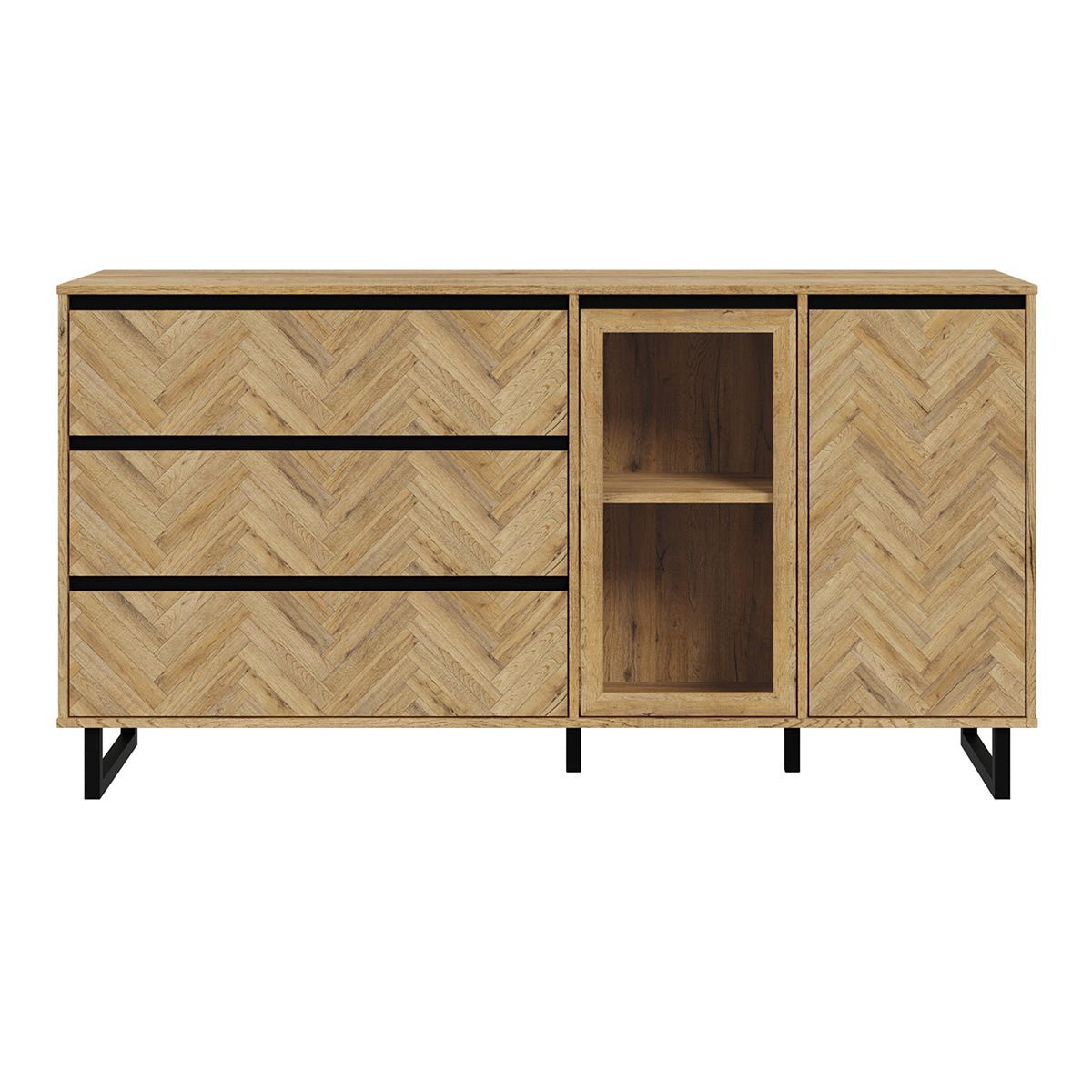 Wooden Sideboard With 2 Doors And 3 Drawers - Nikomedes
