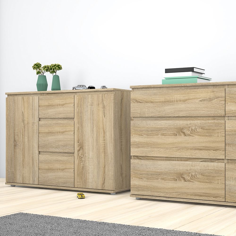 Wooden Sideboard With 2 Doors And 3 Drawers - Nova