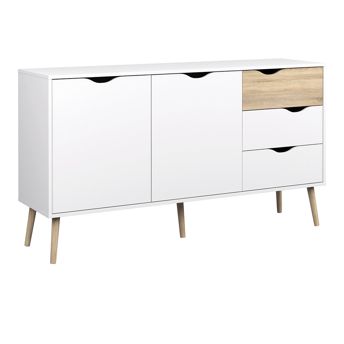 Wooden Sideboard With 2 Doors And 3 Drawers - Oslo