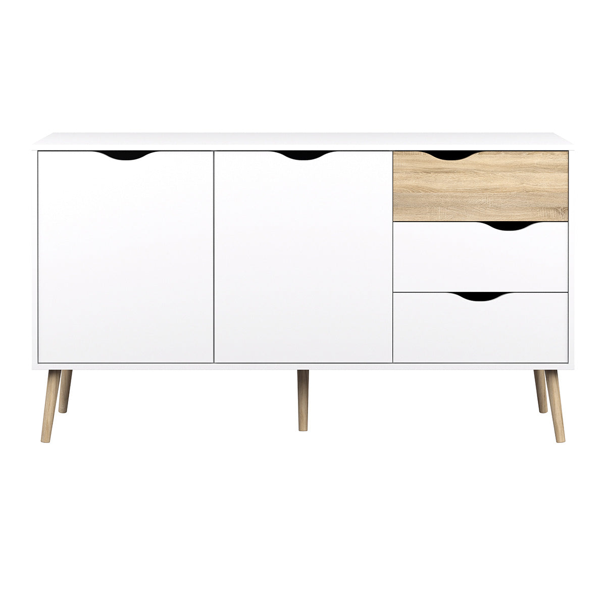 Wooden Sideboard With 2 Doors And 3 Drawers - Oslo