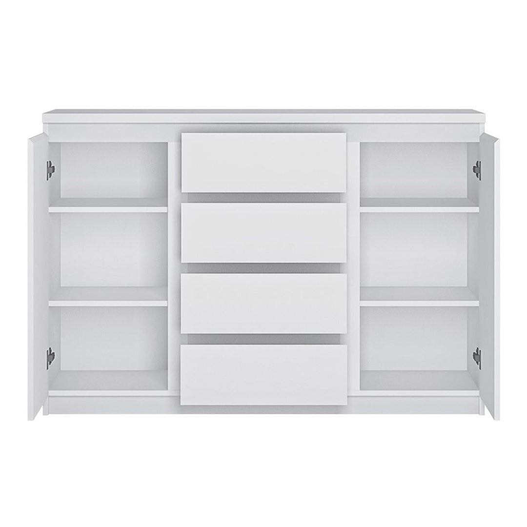 Wooden Sideboard With 2 Doors And 4 Drawers - Fribo