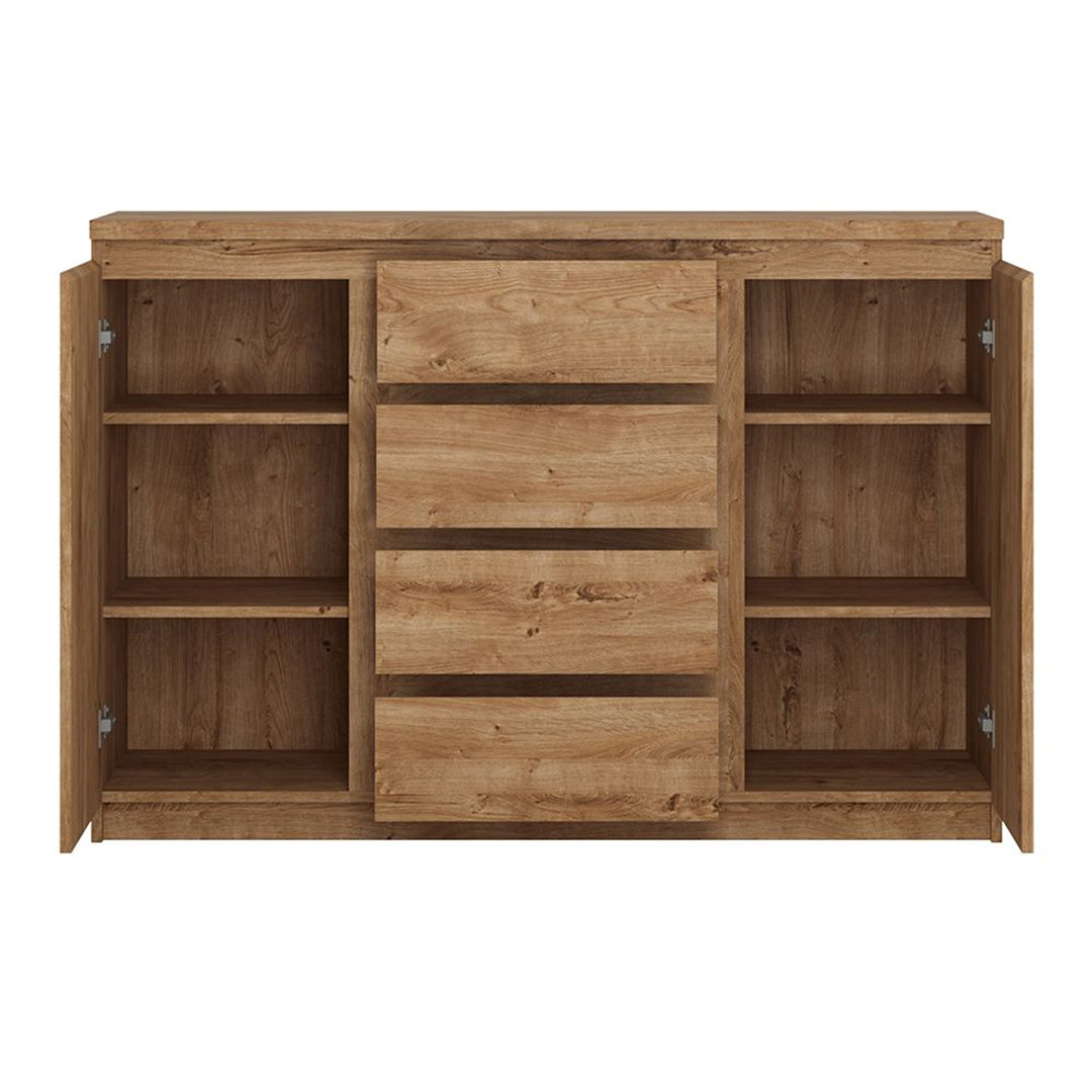 Wooden Sideboard With 2 Doors And 4 Drawers - Fribo