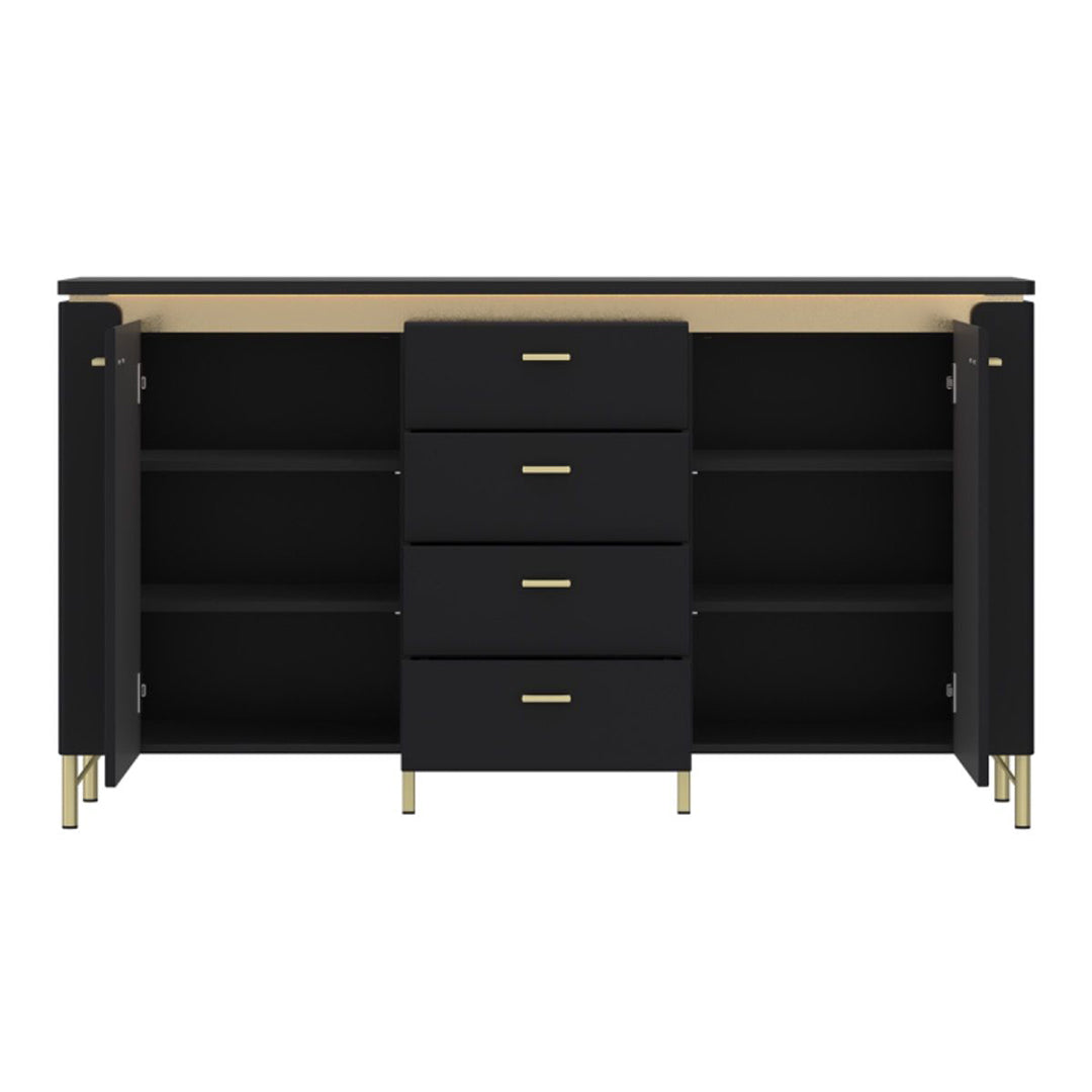 Wooden Sideboard With 2 Doors And 4 Drawers - Genoa
