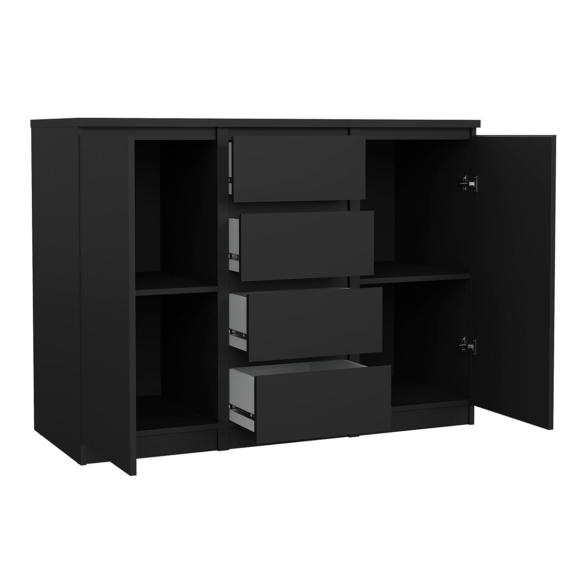 Wooden Sideboard With 2 Doors And 4 Drawers - Naia