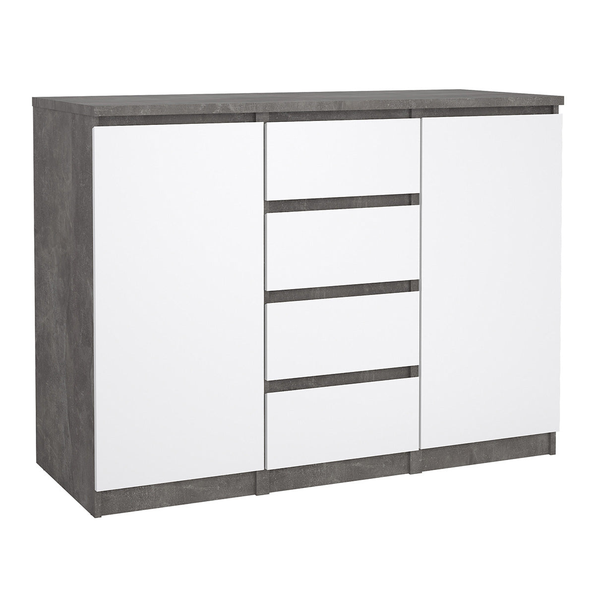 Wooden Sideboard With 2 Doors And 4 Drawers - Naia