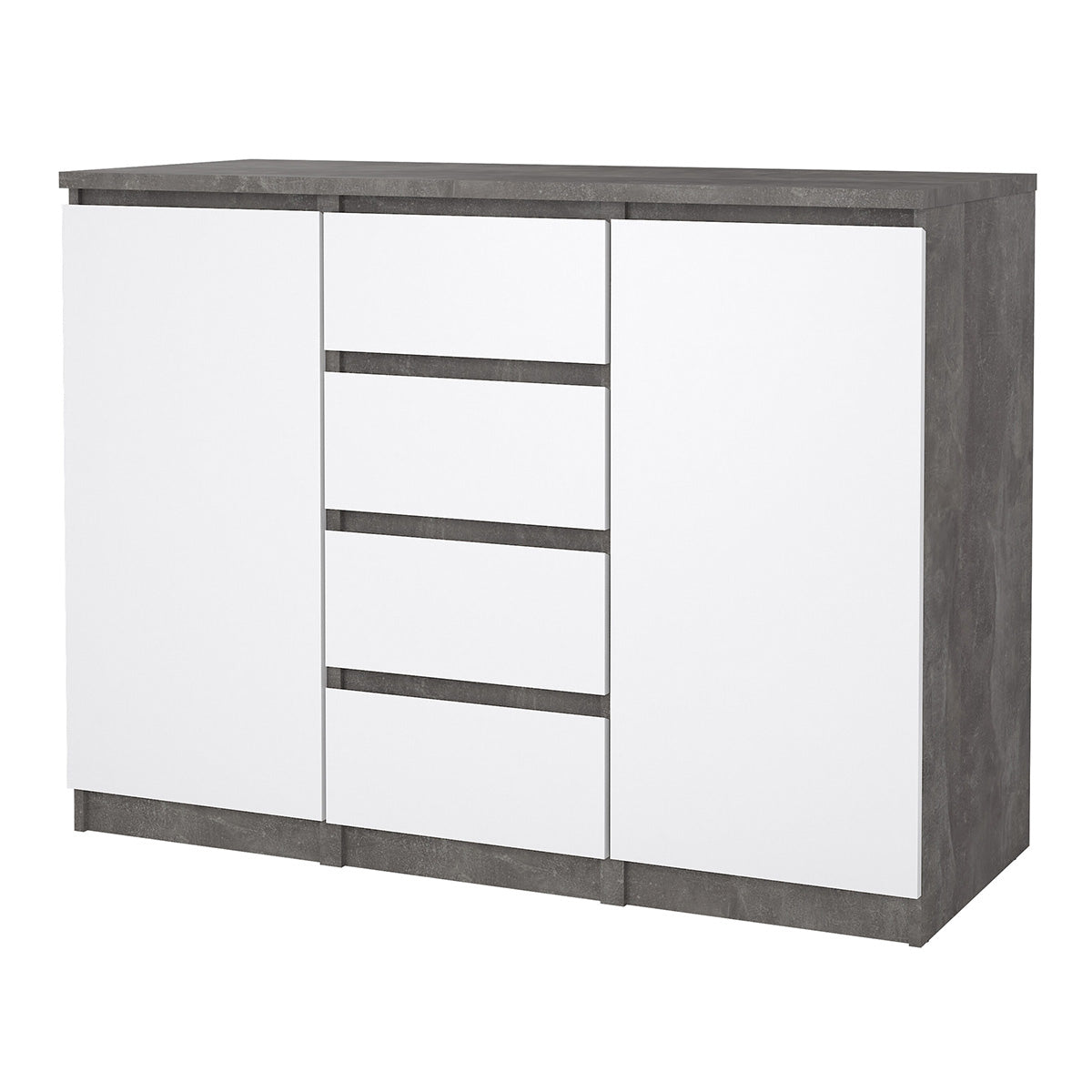 Wooden Sideboard With 2 Doors And 4 Drawers - Naia