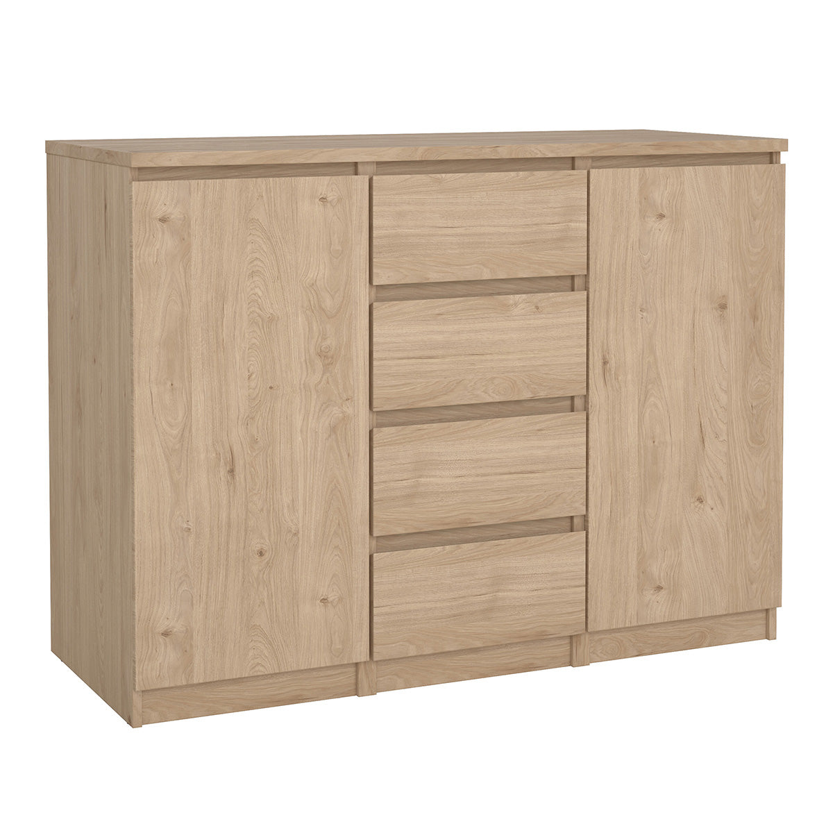 Wooden Sideboard With 2 Doors And 4 Drawers - Naia