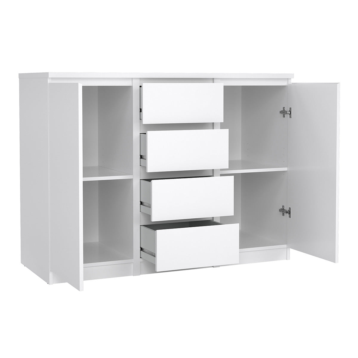 Wooden Sideboard With 2 Doors And 4 Drawers - Naia