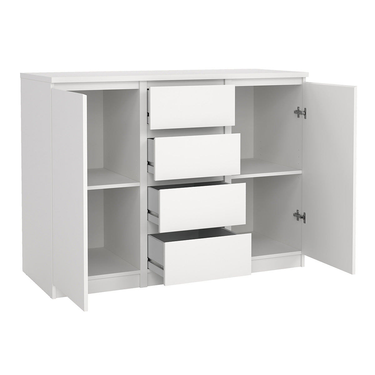 Wooden Sideboard With 2 Doors And 4 Drawers - Naia