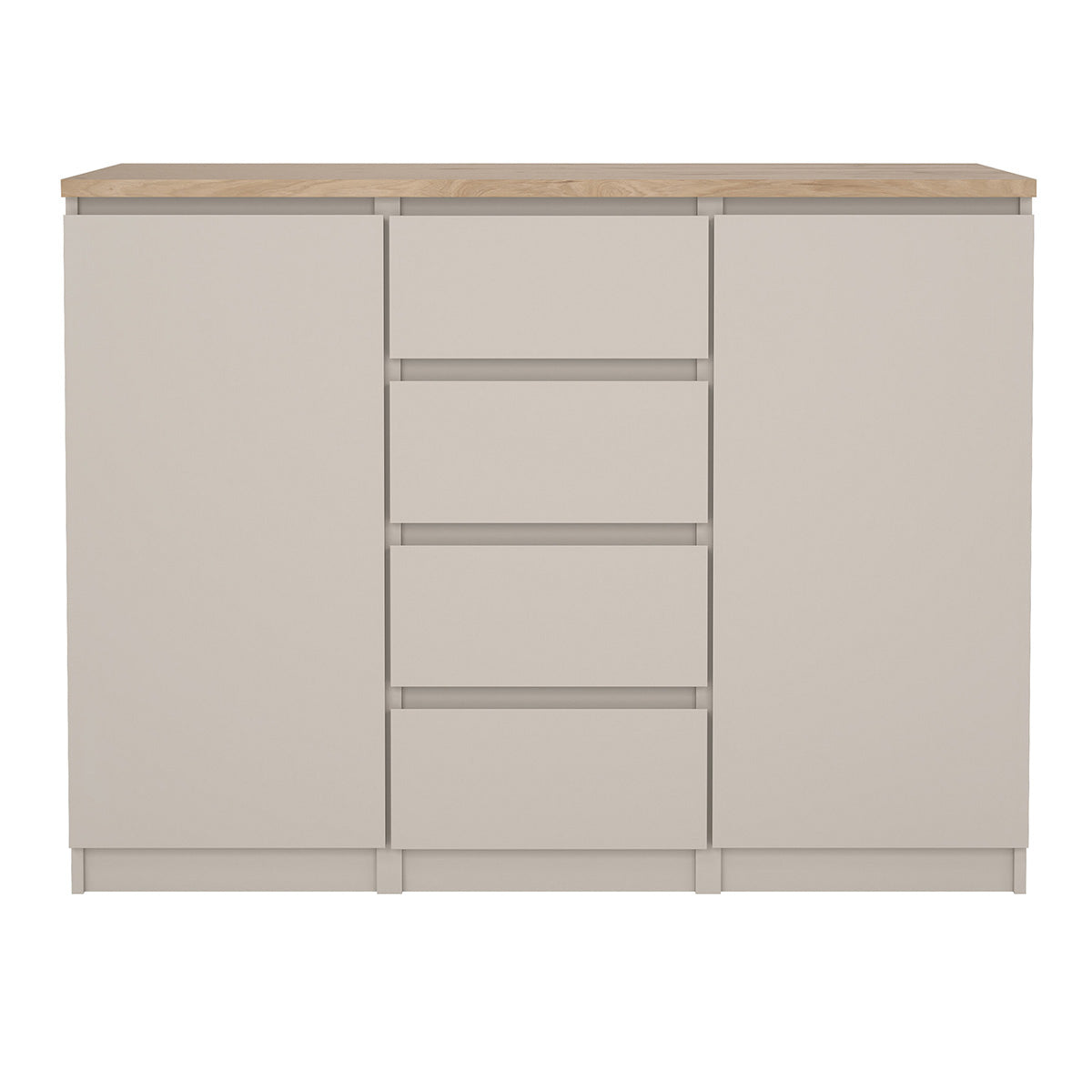 Wooden Sideboard With 2 Doors And 4 Drawers - Naia