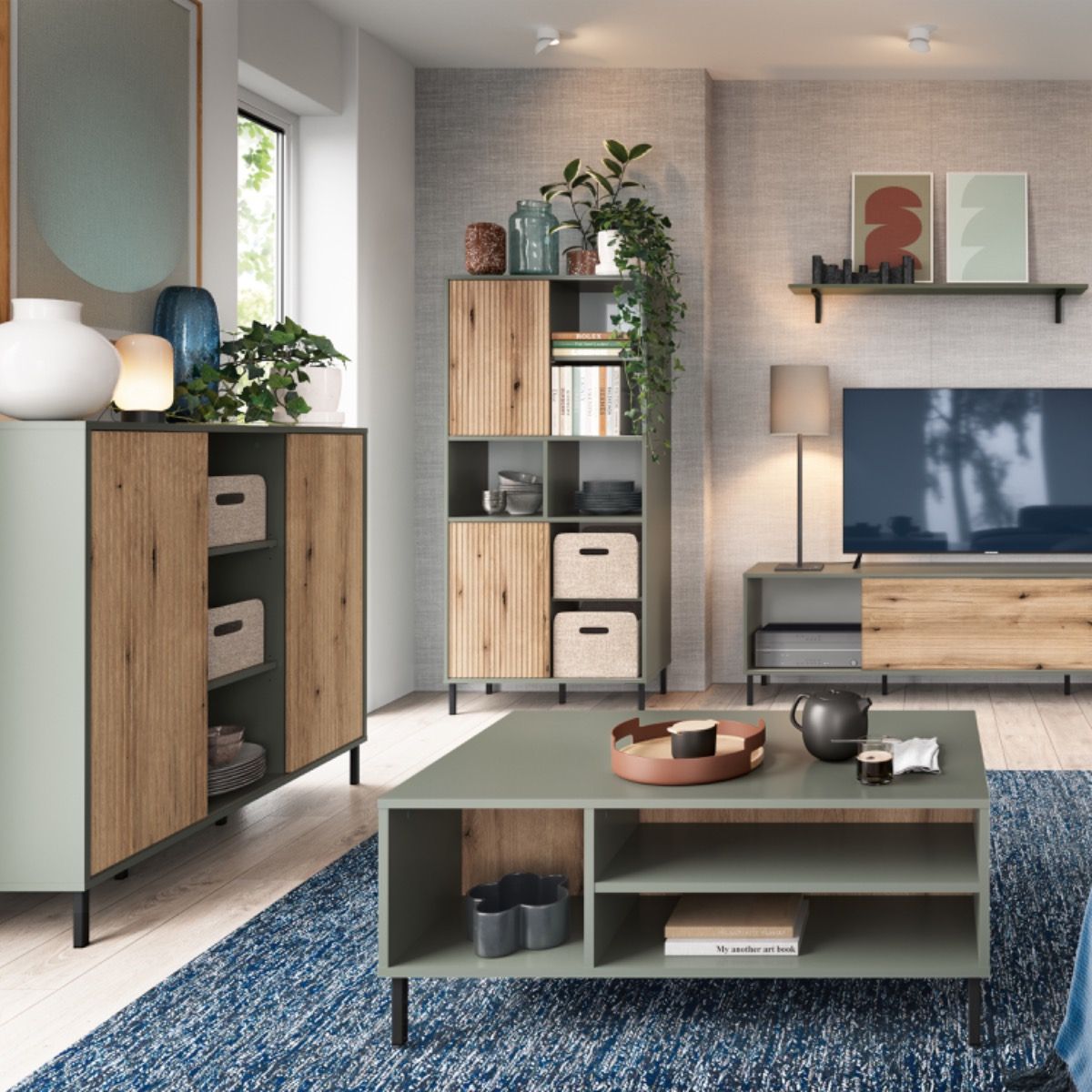 Wooden Sideboard With 2 Handless Sliding Doors - Darwin