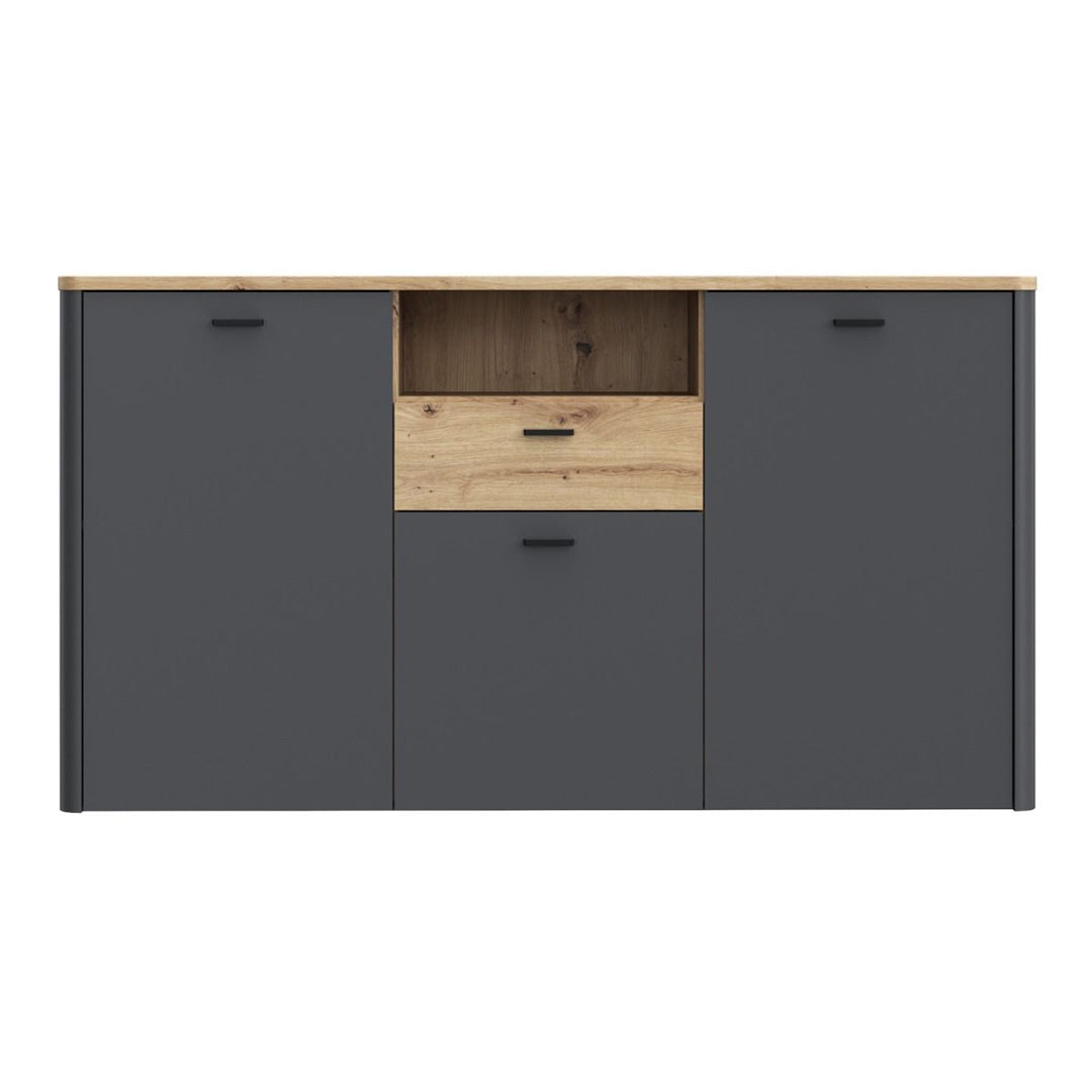 Wooden Sideboard With 3 Doors And 1 Drawer - Klara