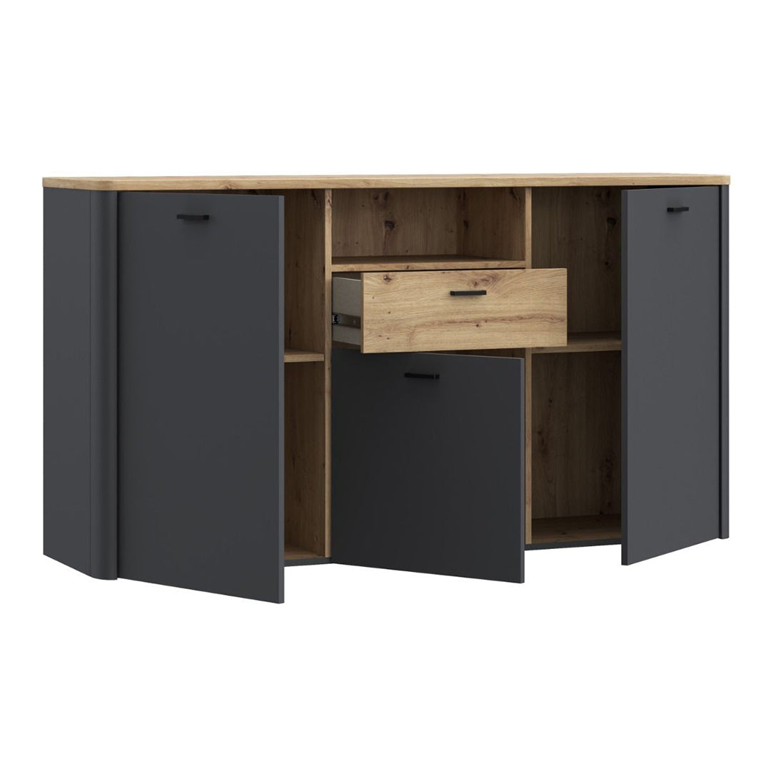 Wooden Sideboard With 3 Doors And 1 Drawer - Klara