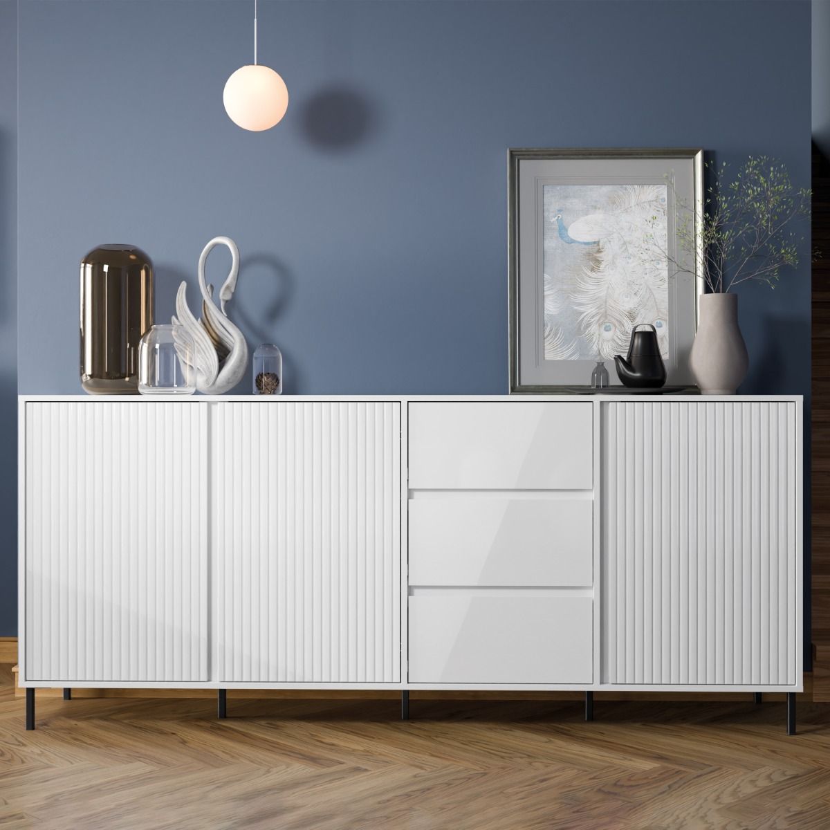 Wooden Sideboard With 3 Doors And 3 Drawers - Avenale