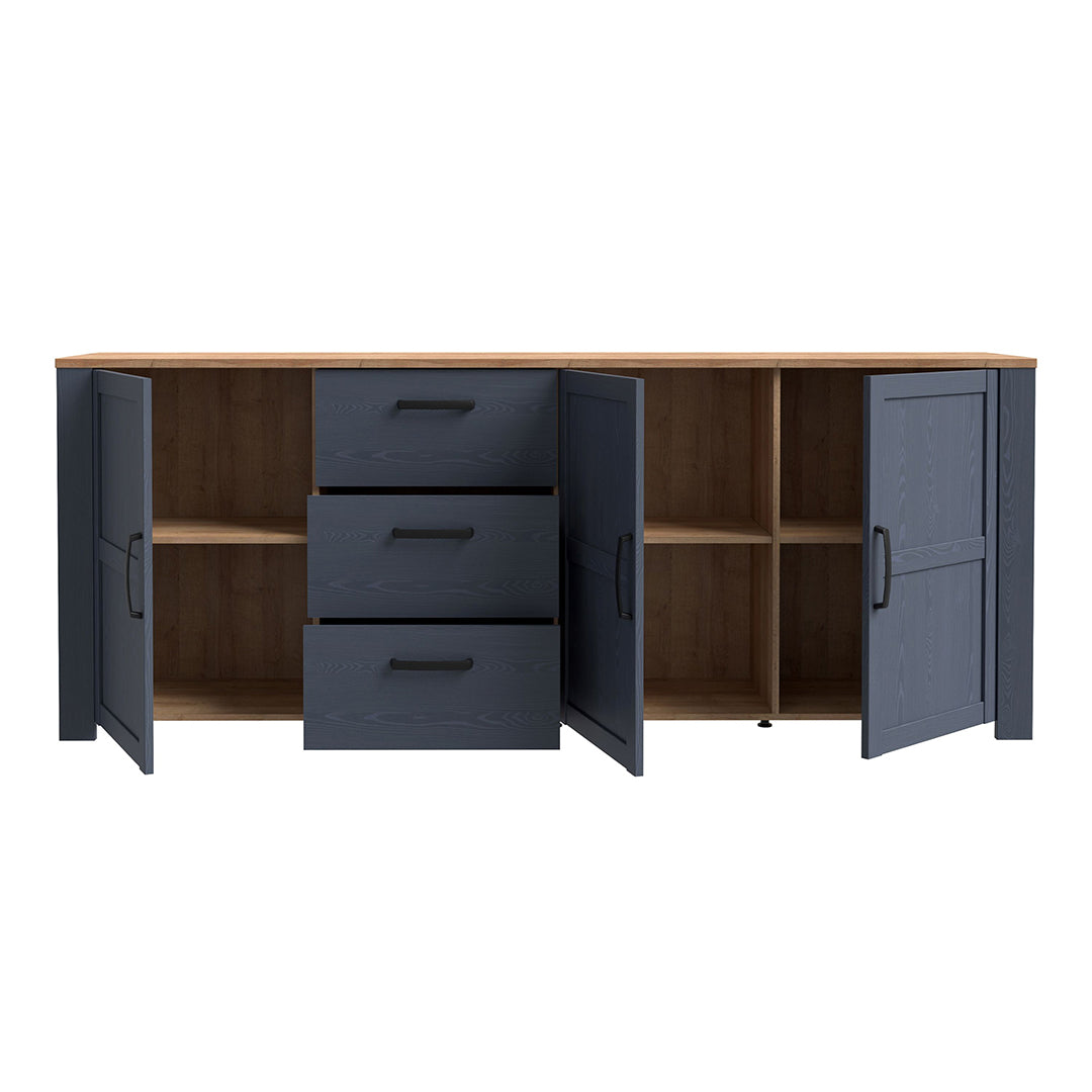 Wooden Sideboard Wide With 3 Doors And 3 Drawers - Bohol