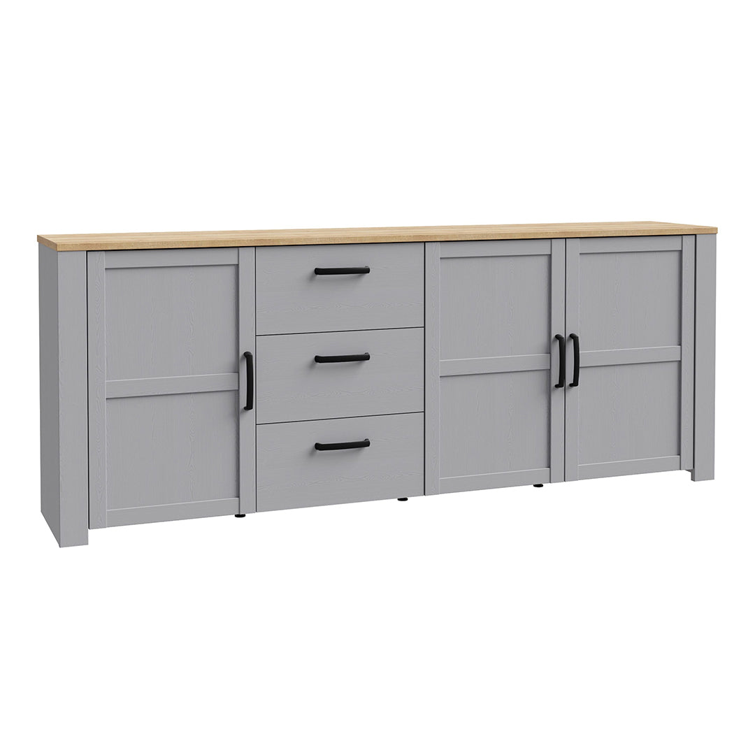 Wooden Sideboard Wide With 3 Doors And 3 Drawers - Bohol