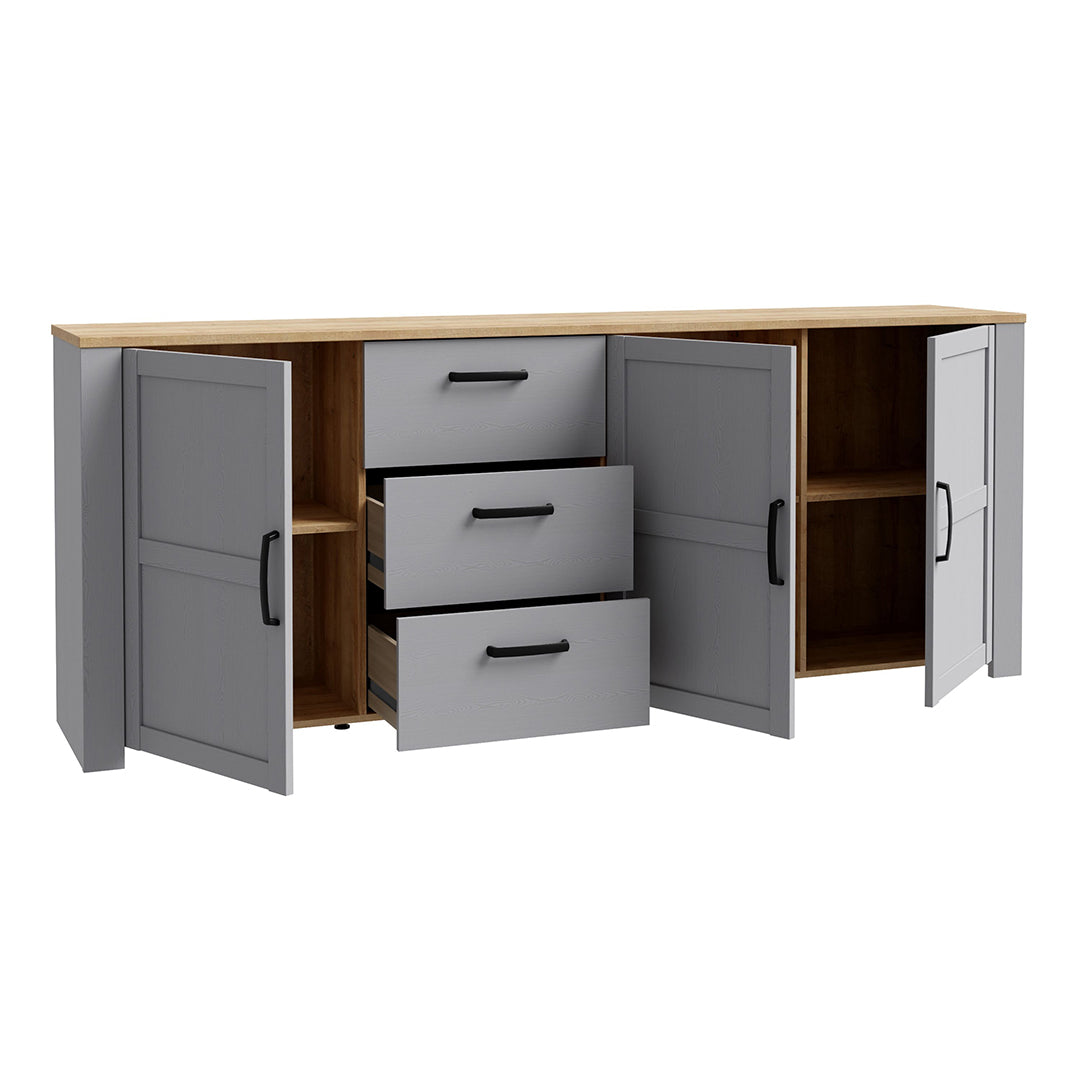 Wooden Sideboard Wide With 3 Doors And 3 Drawers - Bohol