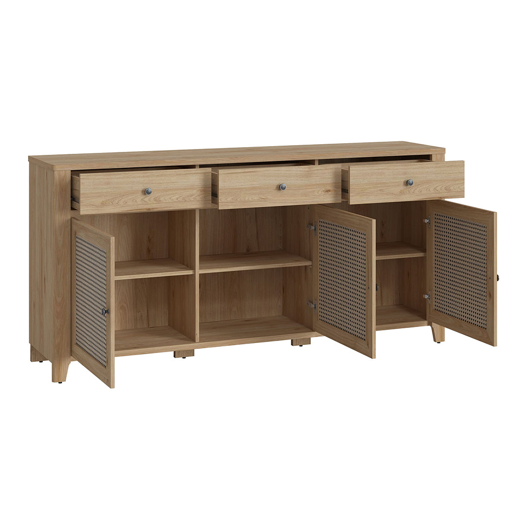 Wooden Sideboard With 3 Doors And 3 Drawers - Cestino