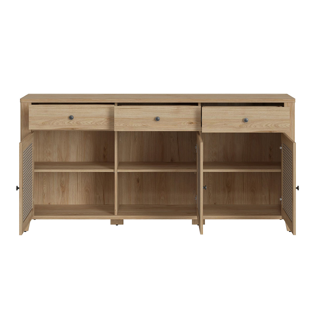 Wooden Sideboard With 3 Doors And 3 Drawers - Cestino