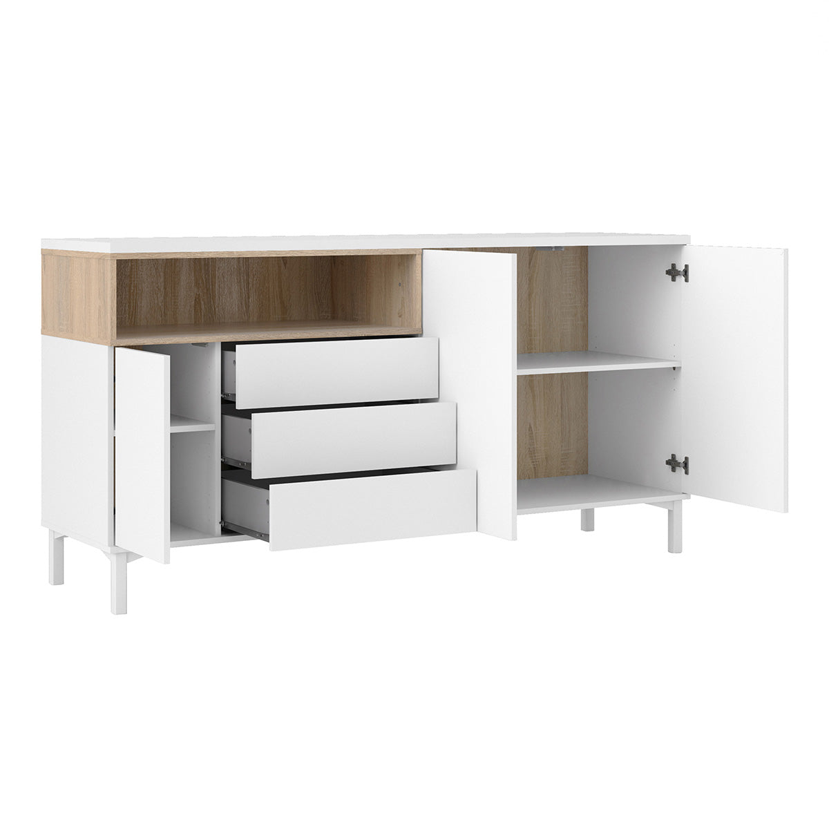 Wooden Sideboard With 3 Doors And 3 Drawers - Roomers