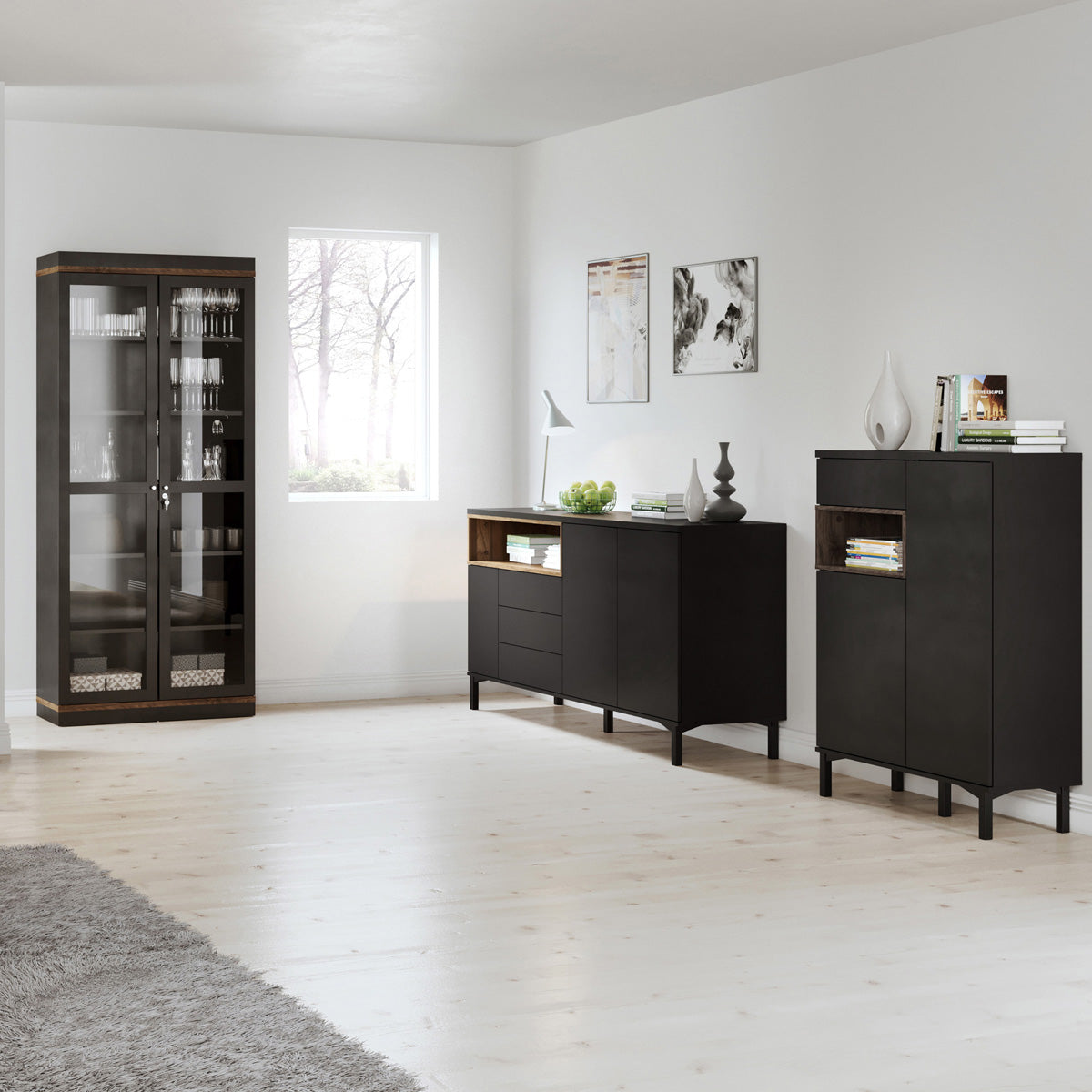 Wooden Sideboard With 3 Doors And 3 Drawers - Roomers