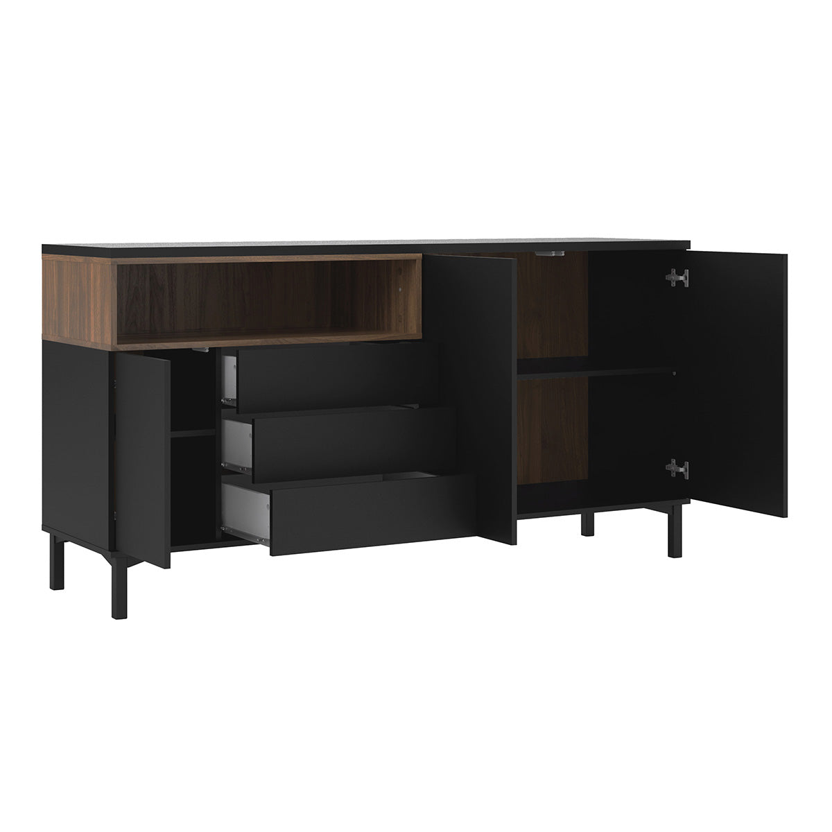 Wooden Sideboard With 3 Doors And 3 Drawers - Roomers