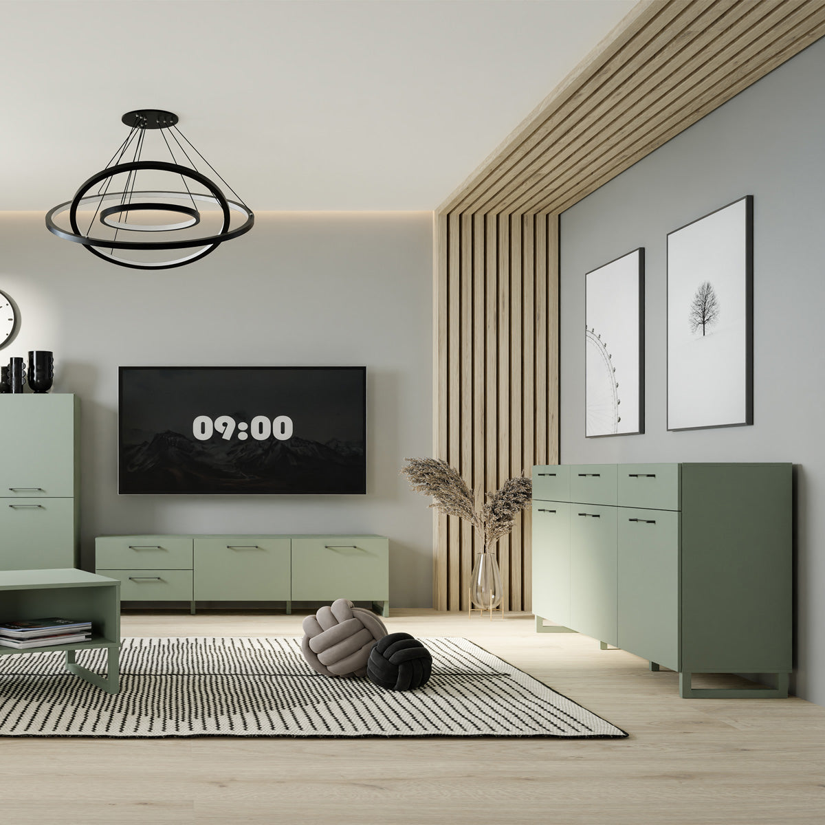 Wooden Sideboard With 3 Doors And 3 Drawers - Sali