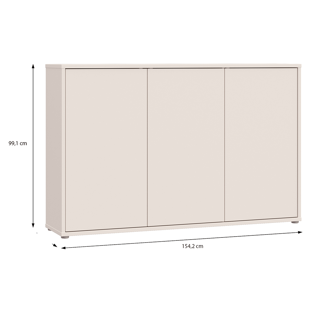 Wooden Sideboard With 3 Push-to-Open Doors - Alice Springs