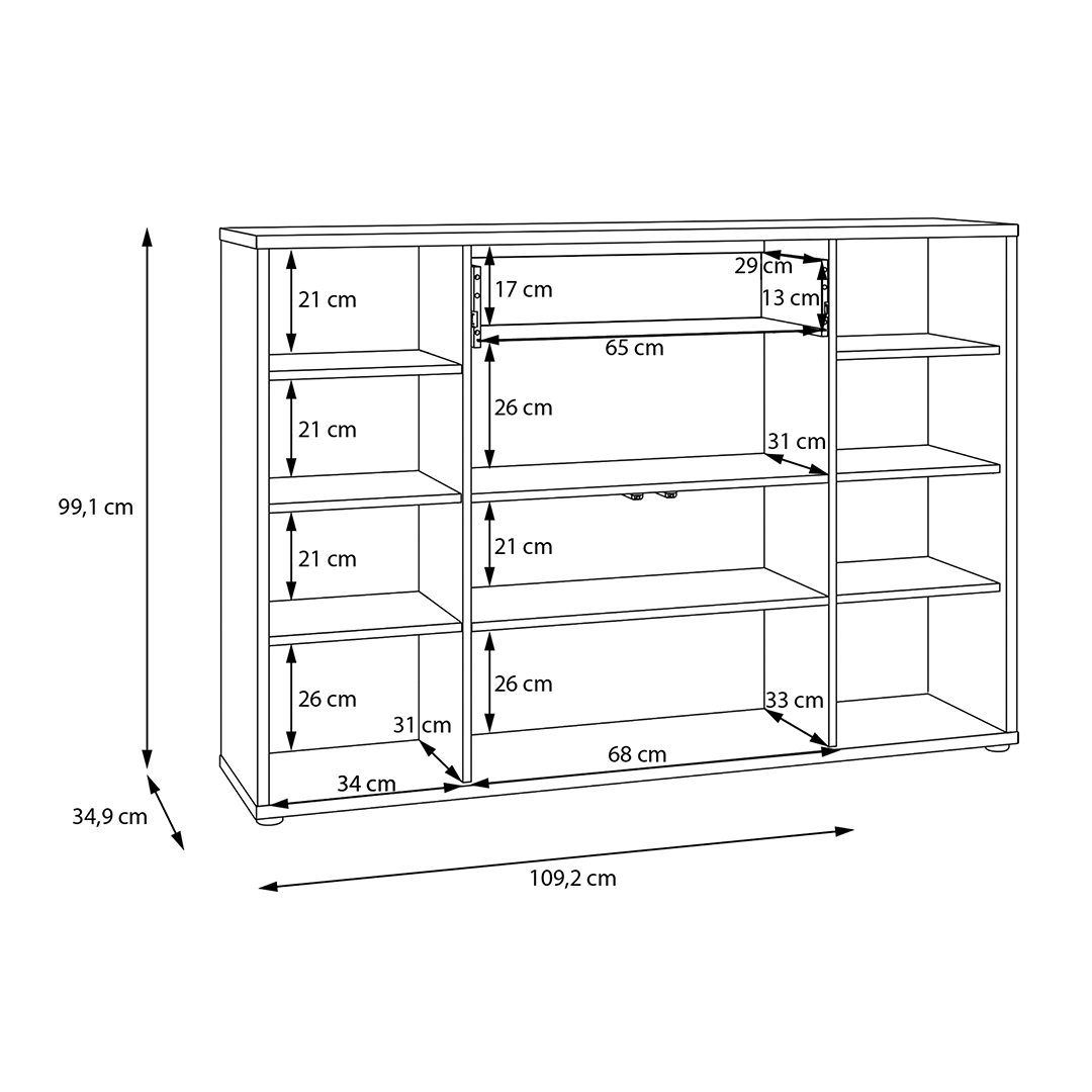 Wooden Sideboard With 4 Doors And 1 Drawer - Alice Springs