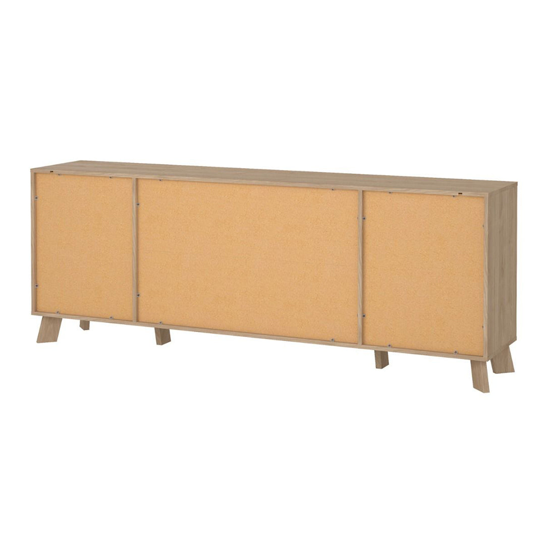 Wooden Sideboard With 4 Doors And 1 Drawer In White Fronts - Ikast