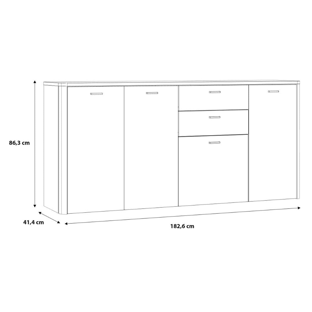 Wooden Sideboard With 4 Doors And 2 Drawers - Klara