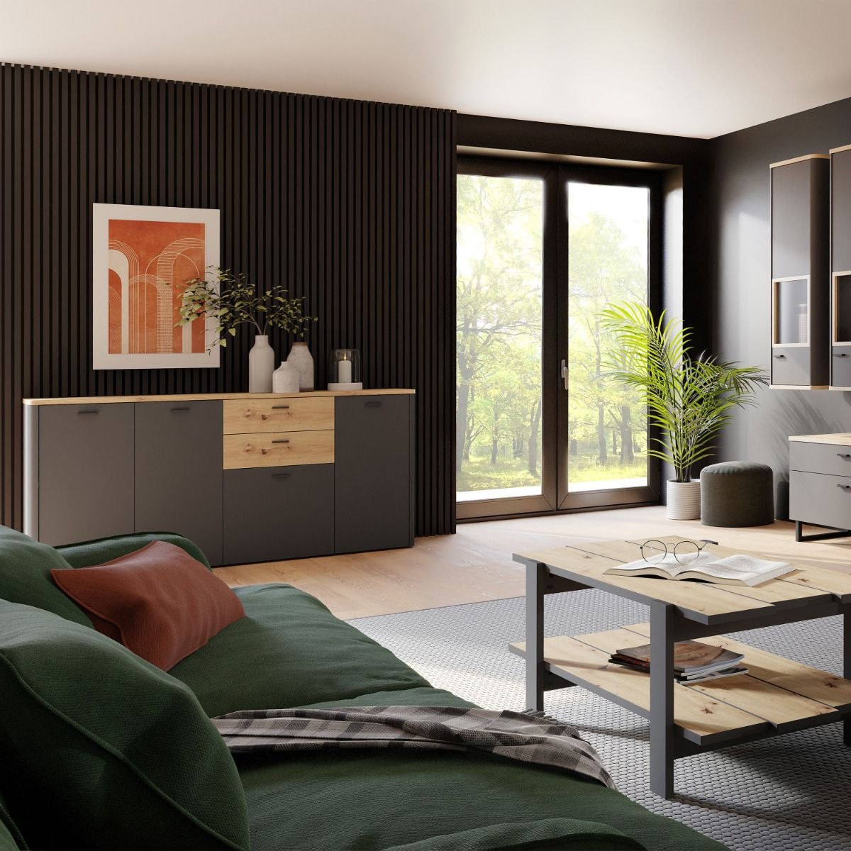 Wooden Sideboard With 4 Doors And 2 Drawers - Klara