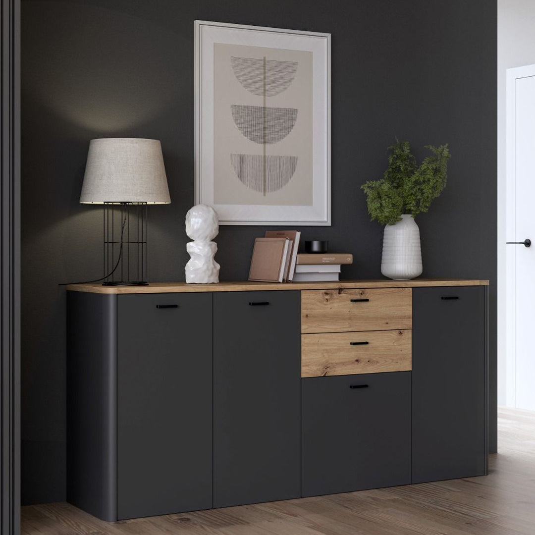 Wooden Sideboard With 4 Doors And 2 Drawers - Klara
