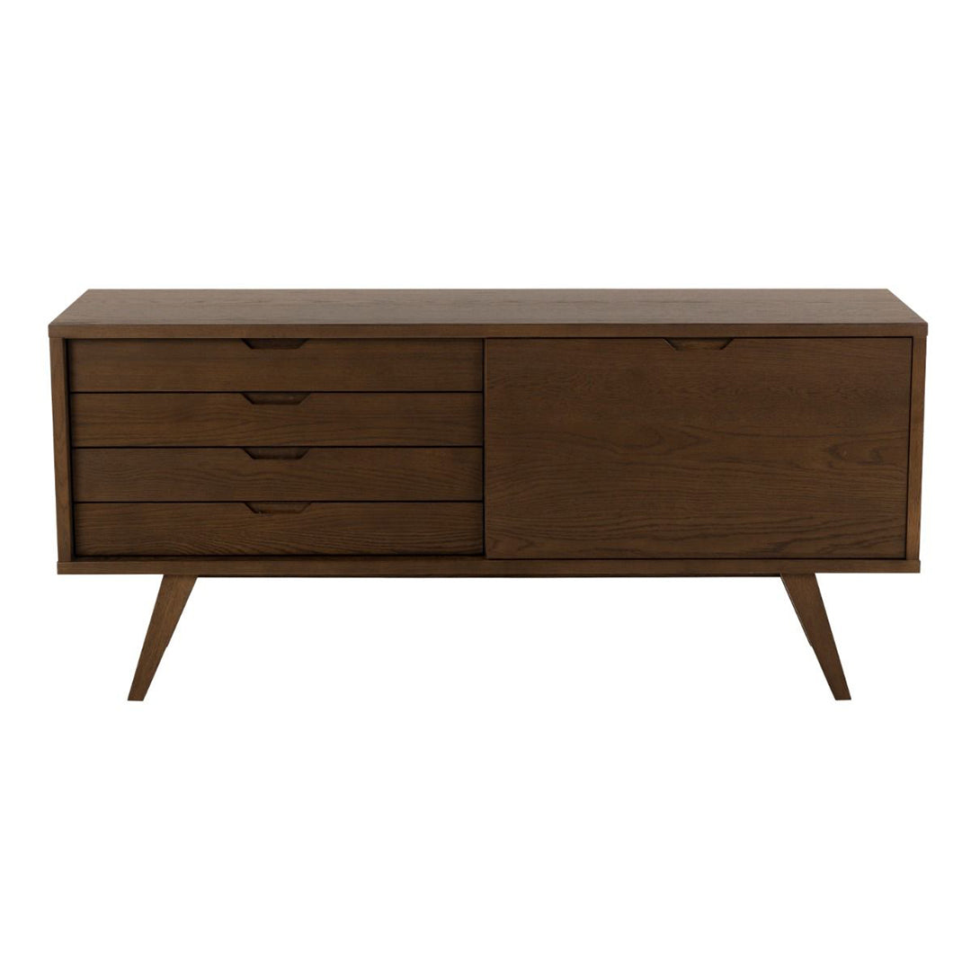 Wooden Sideboard With 4 Drawers And Sliding Door - A-Line