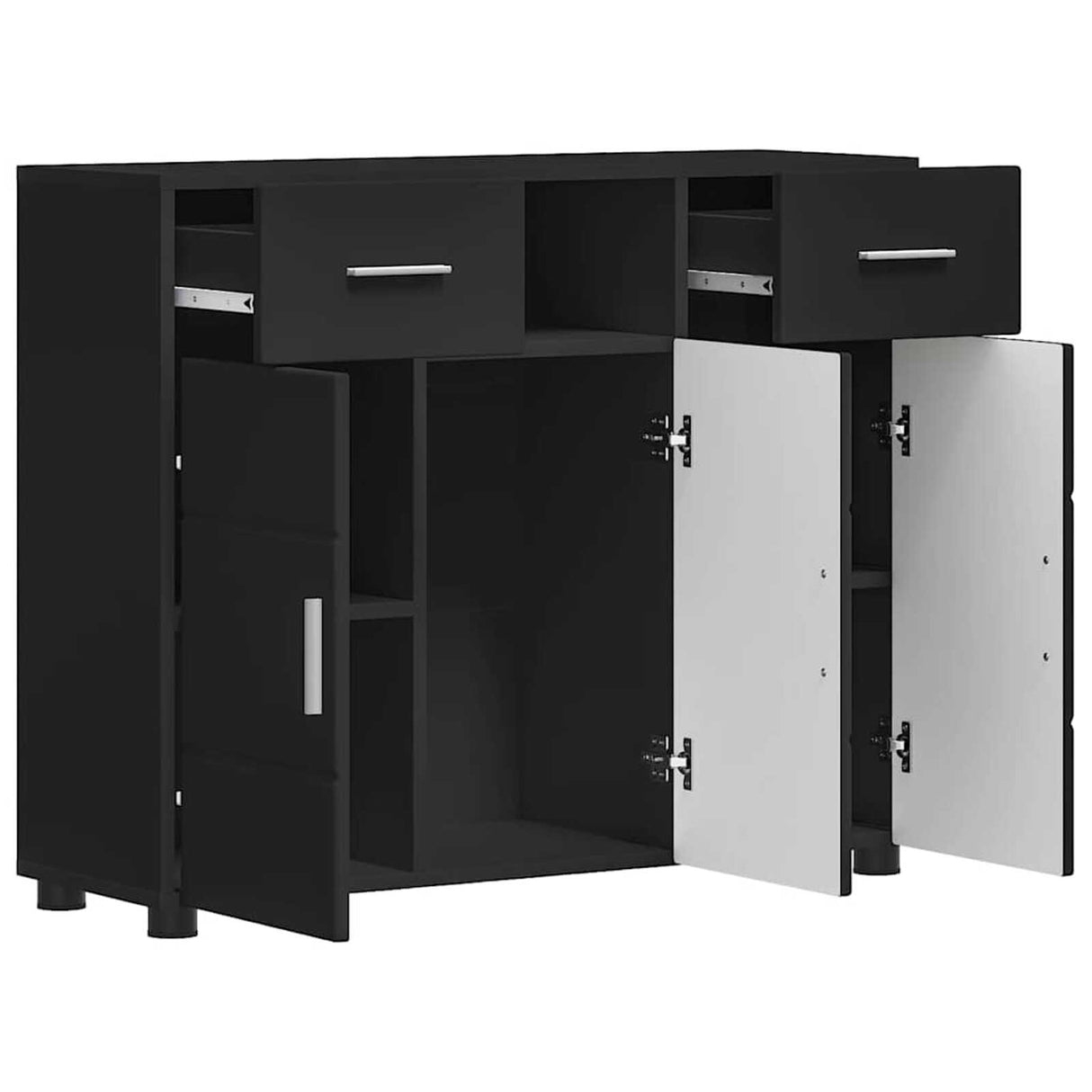 Wooden Sideboard 88.5cm Wide With 3 Doors And 2 Drawers - Vantage Home