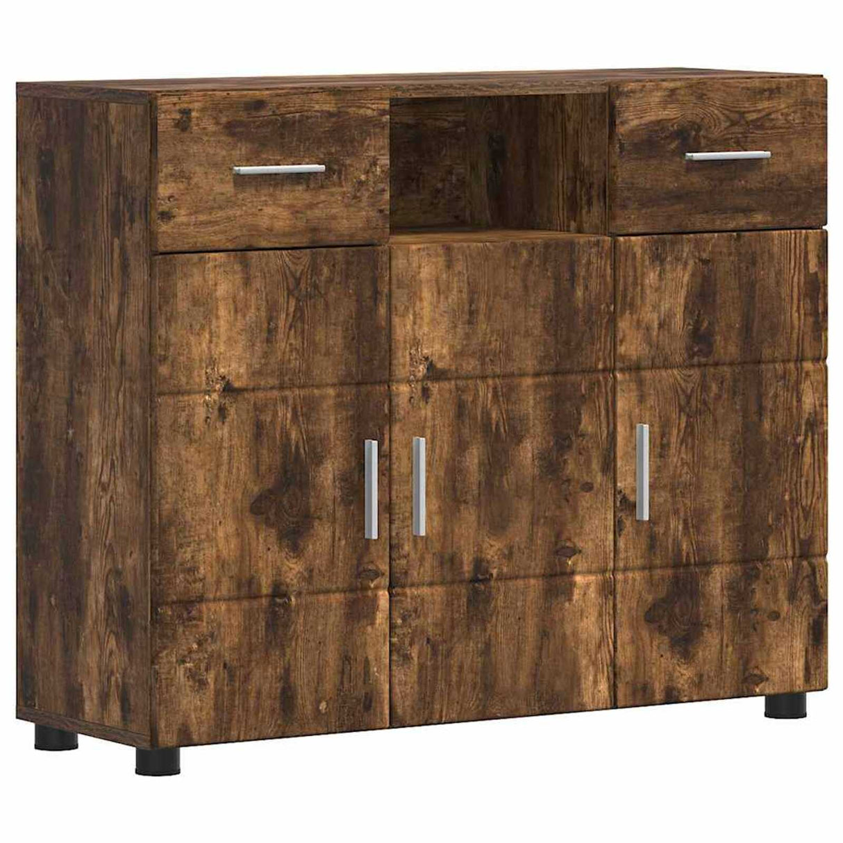 Wooden Sideboard 88.5cm Wide With 3 Doors And 2 Drawers - Vantage Home