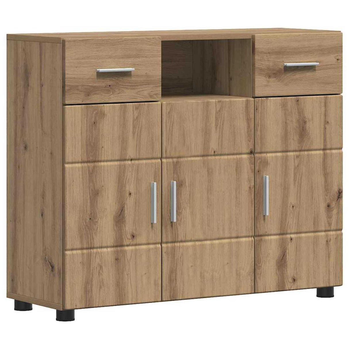 Wooden Sideboard 88.5cm Wide With 3 Doors And 2 Drawers - Vantage Home