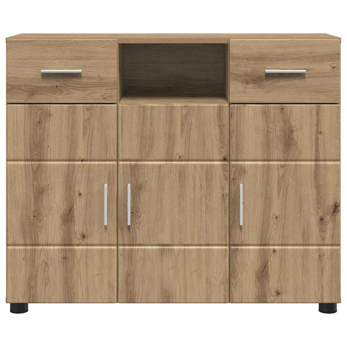 Wooden Sideboard 88.5cm Wide With 3 Doors And 2 Drawers - Vantage Home
