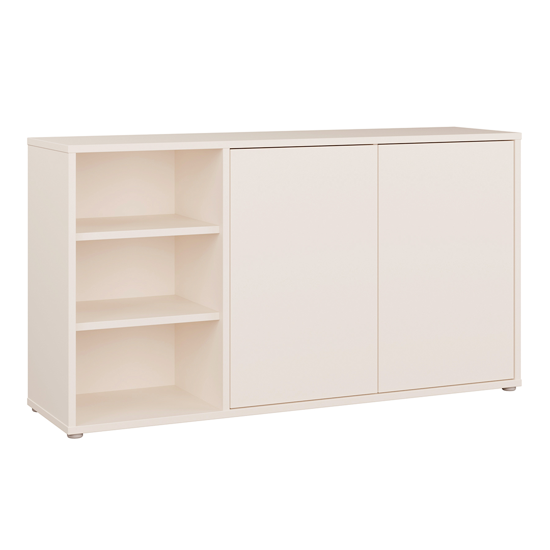 Wooden Sideboard With Open Shelving And 2 Push-to-Open Doors - Alice Springs