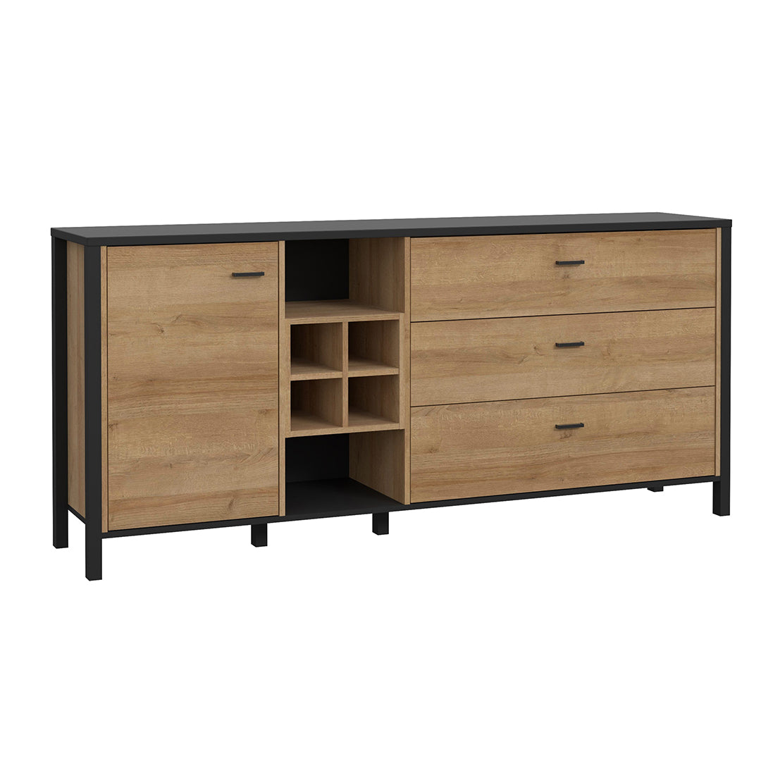 Wooden Sideboard Wide With 1 Door And 3 Drawers - High Rock