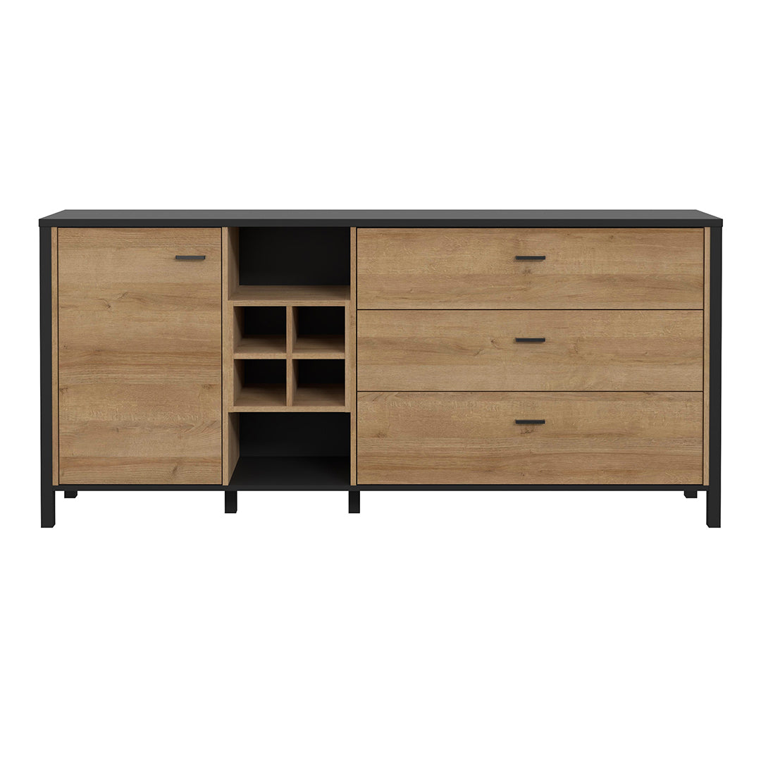 Wooden Sideboard Wide With 1 Door And 3 Drawers - High Rock