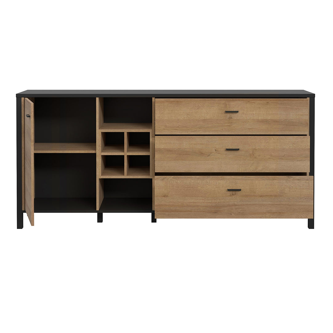 Wooden Sideboard Wide With 1 Door And 3 Drawers - High Rock
