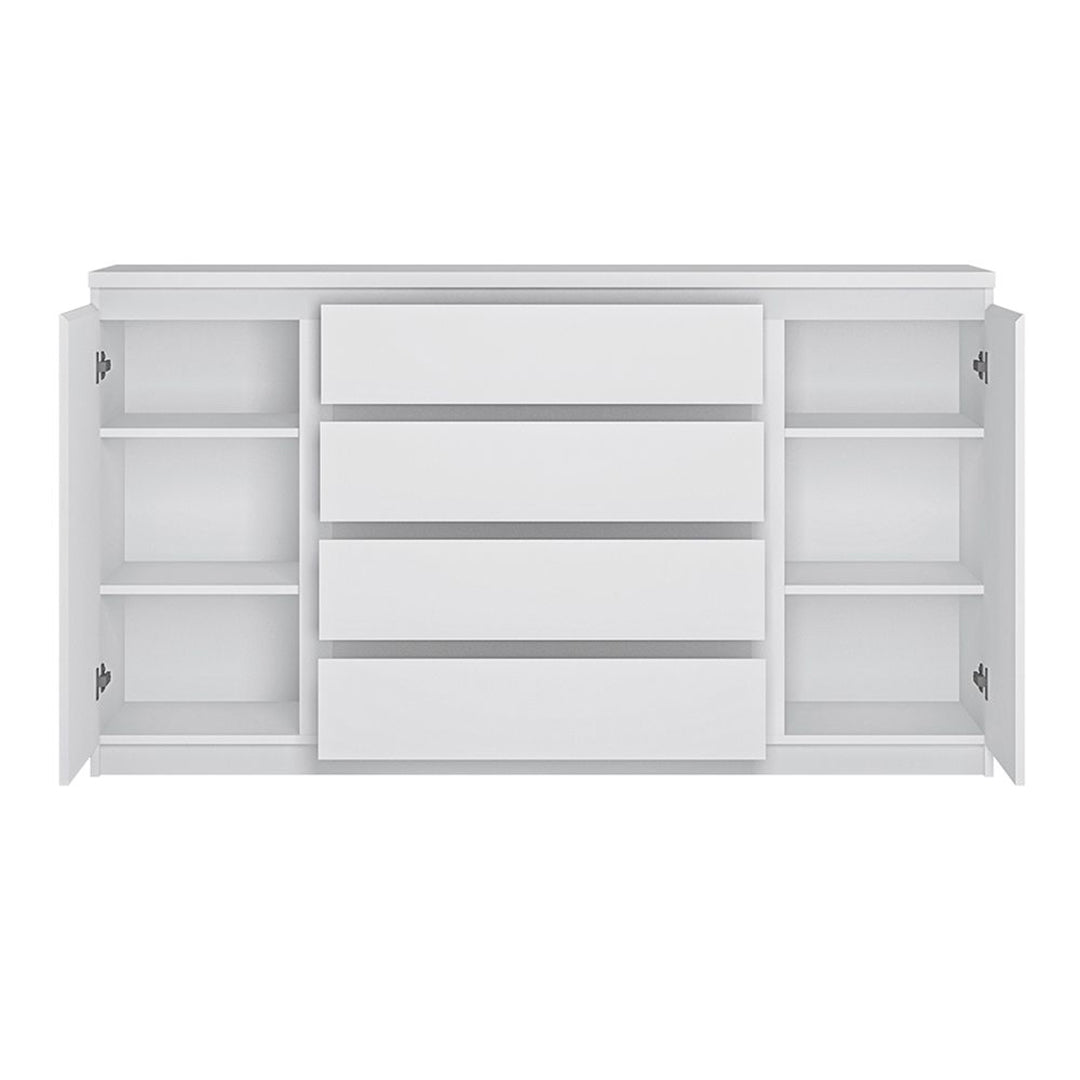 Wooden Sideboard Wide With 2 Doors And 4 Drawers - Fribo